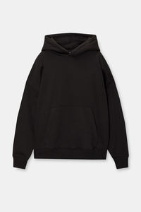 Sweat à capuche noir léger personnalisé pour homme, streetwear unisexe, coton molletonné de haute qualité, écologique, hiver, OEM et ODM disponibles - Product Image 4