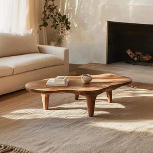 Table basse en bois au design luxueux pour salon haut de gamme, offrant un attrait boisé riche. - Product Image 2