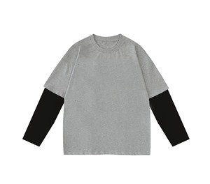 T-shirt décontracté à manches doubles | Tissu en coton de qualité supérieure | Finition bio-lavage | Respirant au toucher doux et résistant à l'usure quotidienne - Product Image 2