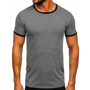 Camisetas de alta calidad para hombres con ribete de contraste Hecho en Pakistán Camiseta cómoda de algodón orgánico Transpirable - Product Image 1