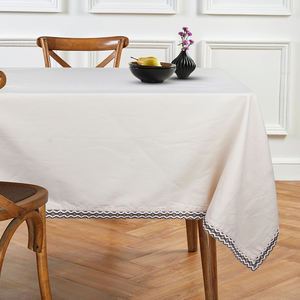 Indian Top Manufacturer Exporter 150x220 cm <b>White</b> Border Checked <b>Table</b> <b>Cloth</b> Cotton Home Textile Products - Product Image 1