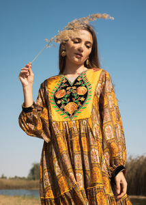 Elegante Vestido Largo Maxi para Mujer del Fabricante, Hermoso Estampado Floral, Estilo Boho, Largo hasta el Suelo, Verano, Trabajo, Casual, Abaya - Product Image 2