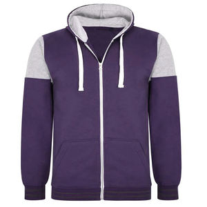 เสื้อฮู้ดซิปแบบเต็มตัวสำหรับผู้ชาย สีน้ำเงินกรมท่า รับสั่งทำเสื้อฮู้ดซิปพร้อมโลโก้แบบกำหนดเอง พิมพ์ลายปัก - Product Image 2