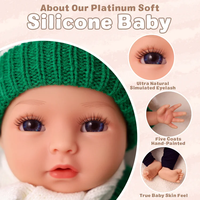 Poupée Reborn Réaliste en Silicone Babeside Terry de 16 Pouces, Peinte à la Main, Cheveux Implantés à la Main, Jouet Tendance, Fonctions Boire/Se Mouvoir Entièrement Réalistes