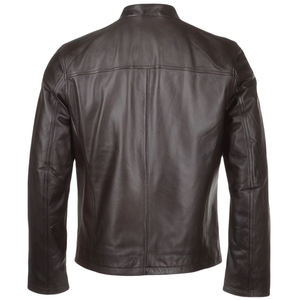 2025 nouveauté hommes luxe en cuir moto veste personnalisé hiver toile avant fermeture éclair - Product Image 3