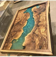 Table basse en bois de résine époxy au design unique pour salon et meubles de salle à manger à vendre
