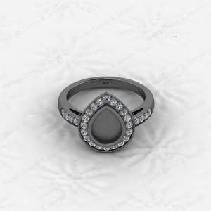 New Arrival High Quality 925 Sterling Silver Bezel 7x9mm Pear Shape CZ Semi Mount <b>Blank</b> Setting Wedding <b>Ring</b> Breastmilk Jewelry - Product Image 5