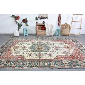 Alfombra de 6.9x10.8 pies, Alfombra Turca Extra Grande, Alfombra Roja con Puntos - Product Image 1