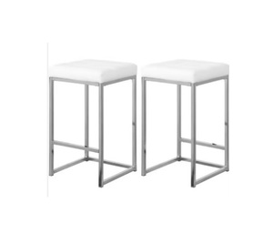 Taburete alto con marco de metal alto blanco y negro personalizado, sillas de bar para barra de cocina - Product Image 5