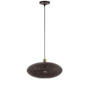 Pendentif suspendu en métal à cage ronde en laiton AK avec 6 lumières en noir et laiton fini antique pour décoration intérieure d'hôtel et de maison - Product Image 3