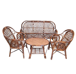 Ghế sofa tre nhẹ, 3 chỗ ngồi, thiết kế lưng lưới, hoàn thiện tự nhiên, không bao gồm đệm với giá rẻ bán buôn - Product Image 2