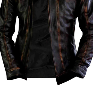 Chaqueta de cuero de moto para mujer, ropa de abrigo de cuero real, elegante, ajustada, moda de invierno, diseño personalizado, venta al por mayor - Product Image 4