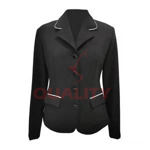 Chaqueta de espectáculo ecuestre para mujer hecha con costuras reforzadas de tela transpirable de corte a medida delgada rendimiento profesional - Product Image 2