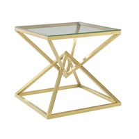 Console en métal de décoration de couloir d'entrée au design de luxe avec dessus en marbre noir Table console à cadre doré