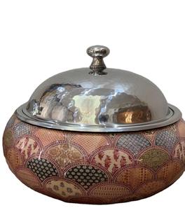 Venta al por mayor de cazuelas de acero inoxidable hechas a mano de estilo árabe de lujo suministros de olla caliente de metal precio increíble cazuelas redondas Premium - Product Image 2