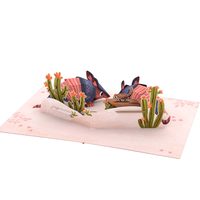 Cartes de vœux 3D pop-up sur le thème des armadillos en couple pour la Saint-Valentin, carte pop-up 3D avec enveloppe, parfaite pour la Saint-Valentin