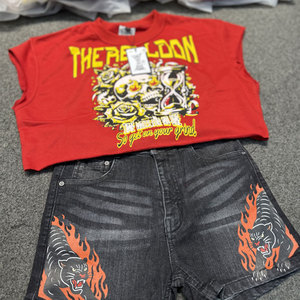 Nueva Llegada de Verano, Conjunto de Camiseta y Pantalones Cortos para Hombre con Pedrería, de Alta Calidad, al por Mayor, con Impresión de Logotipo Personalizado, 100% Algodón, de Secado Rápido - Product Image 4