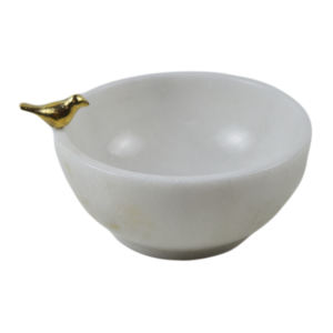 Bol unique bol en marbre avec oiseau en métal sur sa conception de base beau et nouveau design bols à fruits en pierre naturelle pièce maîtresse - Product Image 1
