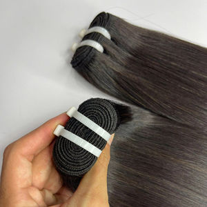 Alta calidad 100% Remy doble dibujado vietnamita virgen extensiones de cabello máquina doble trama Color Natural Super hueso onda Natural - Product Image 2