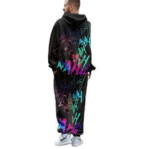 Sublimado diseño impreso transpirable secado rápido Streetwear Regular Fit cómodo entrenamiento elegante con capucha Casual Jogging traje hombres - Product Image 4