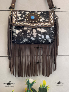 Sac à main à franges en cuir de vache de Style occidental, sac à bandoulière en fourrure métallique, sacs à franges pour vêtements de fête, sac à main pour femmes - Product Image 2