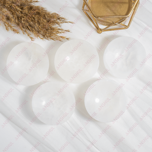 Posavasos de Selenita de Diseño Elegante y Alta Calidad de Anshul Impex, 4 Pulgadas, Hechos en India, Superficie Lisa, Cristal - Product Image 3