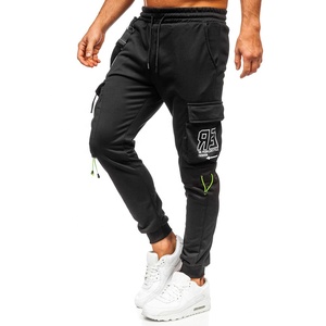 Pantalon cargo décontracté d'été pour homme Pantalon en tissu style travail avec cordon de serrage et poches Jogger à motif droit - Product Image 4