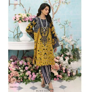 SS Charizma Belle Printed Emb Khaddar Collection 2 Pc Ladies Suits Luxury Digital Printed Embroidered Khaddar Shirt Trouser