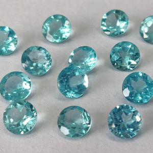 Apatite de couleur Paraiba naturelle coupe ronde 4mm Apatite à facettes-lâche excellente qualité bonne couleur Apatite ronde - Product Image 1
