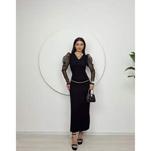 Robe fourreau sans manches en organza 1005, coupe ajustée avec taille naturelle - Product Image 5