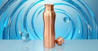 Bouteille d'eau étanche faite à la main en cuivre pur avec revêtement anti-corrosion sans BPA pour les voyages et la voiture