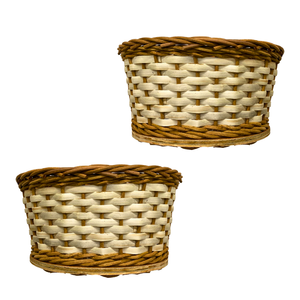 Cesta de Mimbre para Guardar Pan con Base de Madera, Bandeja para Servir y Exhibir, Artesanía de Vietnam - Product Image 1