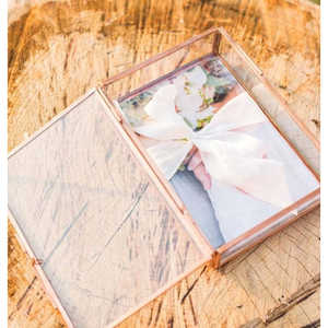 Caja de Fotos de Vidrio Color Oro Rosa, Marco de Fotos para Regalo de Boda, para Fotógrafos de Retratos - Product Image 2