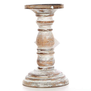 Support de bougie rond en bois rustique naturel fait à la main pour la décoration de la maison - Product Image 6