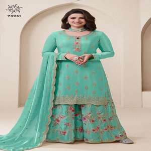 Excellente qualité Designer fantaisie tenue Chinon Salwar Suit & Dupatta avec broderie lourde travail Top qualité vente entière approvisionnement - Product Image 1