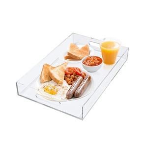 Plateau de service rectangulaire en acrylique transparent, plateau en acrylique avec forme carrée, vente chaude - Product Image 2
