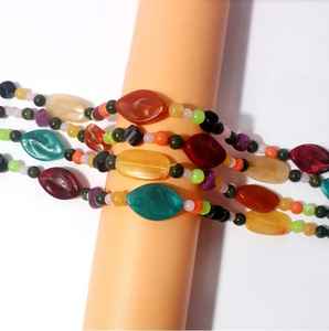 Personalizado de lujo hecho a mano de la mejor calidad de alto pulido hermoso ángulo de resina artesanía de moda collar de cuentas de resina para las mujeres - Product Image 4