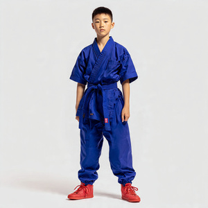 ชุดสูทคาราเต้ยูโดสำหรับเด็กผู้ชายชุดเสื้อซ้อมมวยน้ำหนักเบาชุดเสื้อเจอร์ซีย์ผ้าฝ้ายผ้าทอลายทแยงกางเกงคาราเต้สำหรับผู้ชาย - Product Image 1