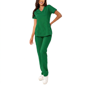 Customized Fabric Unisex Medical <b>Scrub</b> <b>Tops</b> Wholesale Professional Cotton Polyester Comfortable Hospital <b>Scrubs</b> Uniform Set - Product Image 1