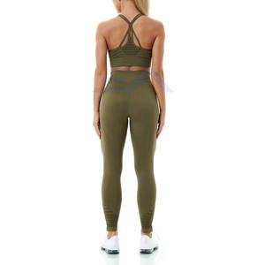 Conjunto de Yoga de 2 Piezas para Mujer, de Alta Calidad, Sin Costuras, Transpirable, Ecológico, de Spandex/Poliéster, Ropa Deportiva para Gimnasio - Product Image 6