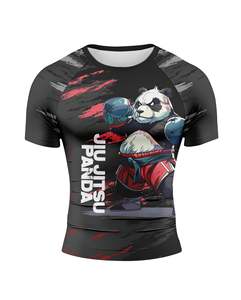 Camiseta deportiva de nailon con logotipo personalizado de spandex para hombre, ropa deportiva, camiseta de gimnasio, rashguards para hombre, ropa de artes marciales, traje de baño. - Product Image 4