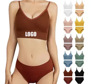 Lieferanten Natur alle Sommer Bikini Young Sports Cotto crystal Sexy Girl Sestones Sport-BH-Set Frauen BH und Slip-Sets Hipster