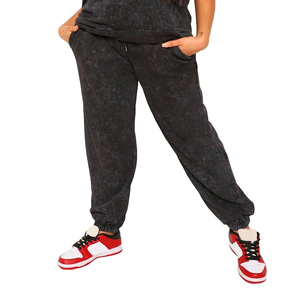 AS Fábrica al por mayor Joggers de lavado ácido para mujeres 100% algodón orgánico Etiqueta privada Hombres Jogger de lavado ácido para la venta - Product Image 3