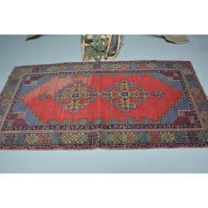 Alfombra de área grande turca Vintage diseño clásico de retazos rojo azul 9x12 material de lana rectangular respaldo de látex Tabriz para pasillo - Product Image 3