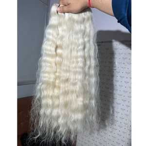 Extensions de cheveux indiens blonds de temple, qualité certifiée, cheveux humains bruts pour femmes, lot de 30 pouces, style ondulé, prix direct usine - Product Image 4