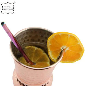 Pichet à eau en métal élégant à fonction personnalisée gobelet en verre de cuivre pur écologique nouveau design pour les hôtels pour les boissons - Product Image 5