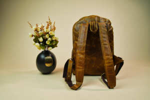 Mochila De cuero marrón de aspecto Vintage para hombre y mujer, bolso de viaje de gran capacidad, para oficina, nuevo estilo - Product Image 2