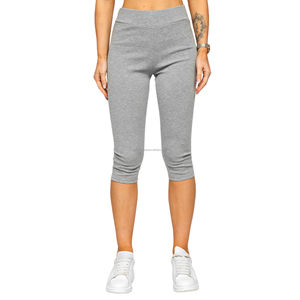 Leggings Capri de Yoga Basiques pour Femme, Doux et Unis, Taille Mi-Haute, Longueur 3/4 (Jusqu'au Genou), Effet Coton, pour la Gym et l'Entraînement, Collants d'Été - Product Image 2