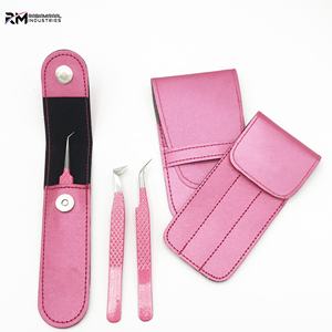 Pinzas de extensión de pestañas con logotipo personalizado profesional, 90 45 grados de volumen, pinzas de agarre para Injerto de pestañas, herramienta de belleza - Product Image 1