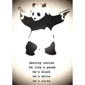 Affiche de Banksy « Destroy Racism Panda » pour décoration murale - Product Image 1